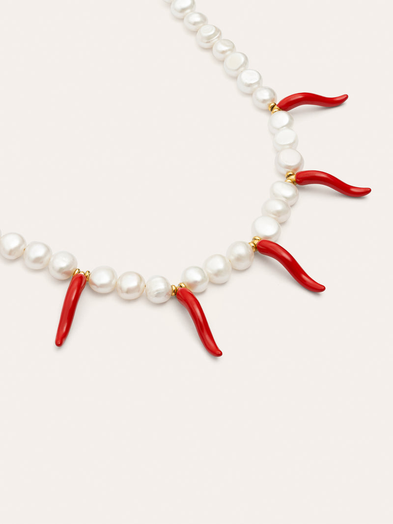 Collar Chili Pearl Acero Baño Oro