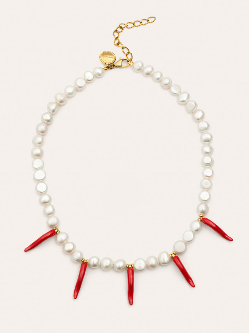 Collar Chili Pearl Acero Baño Oro