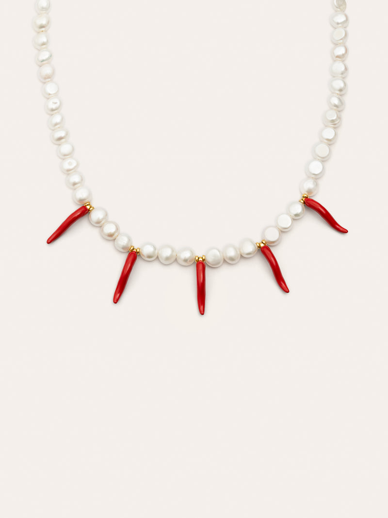 Collar Chili Pearl Acero Baño Oro