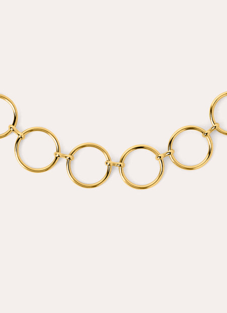 Cirles & Circles Stainless Steel Gold Choker