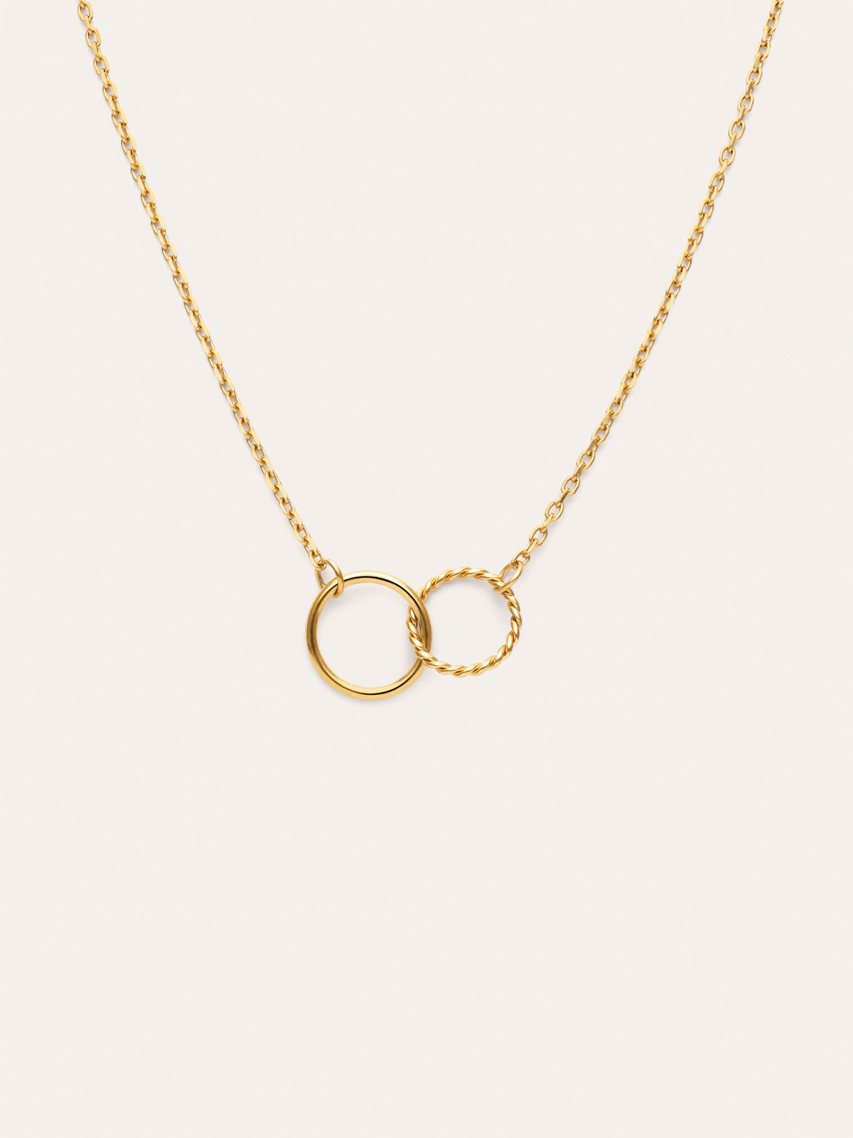 Collar Circles Twist Acero Baño Oro