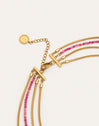 Collar Cleopatra Pink Acero Baño Oro