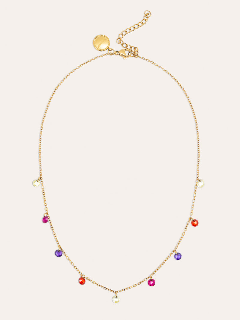 Collar Color Bits Acero Baño Oro
