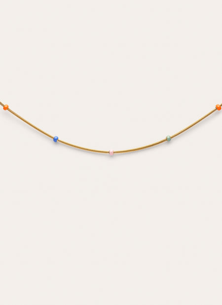 Collar Carla Enamel Acero Baño Oro