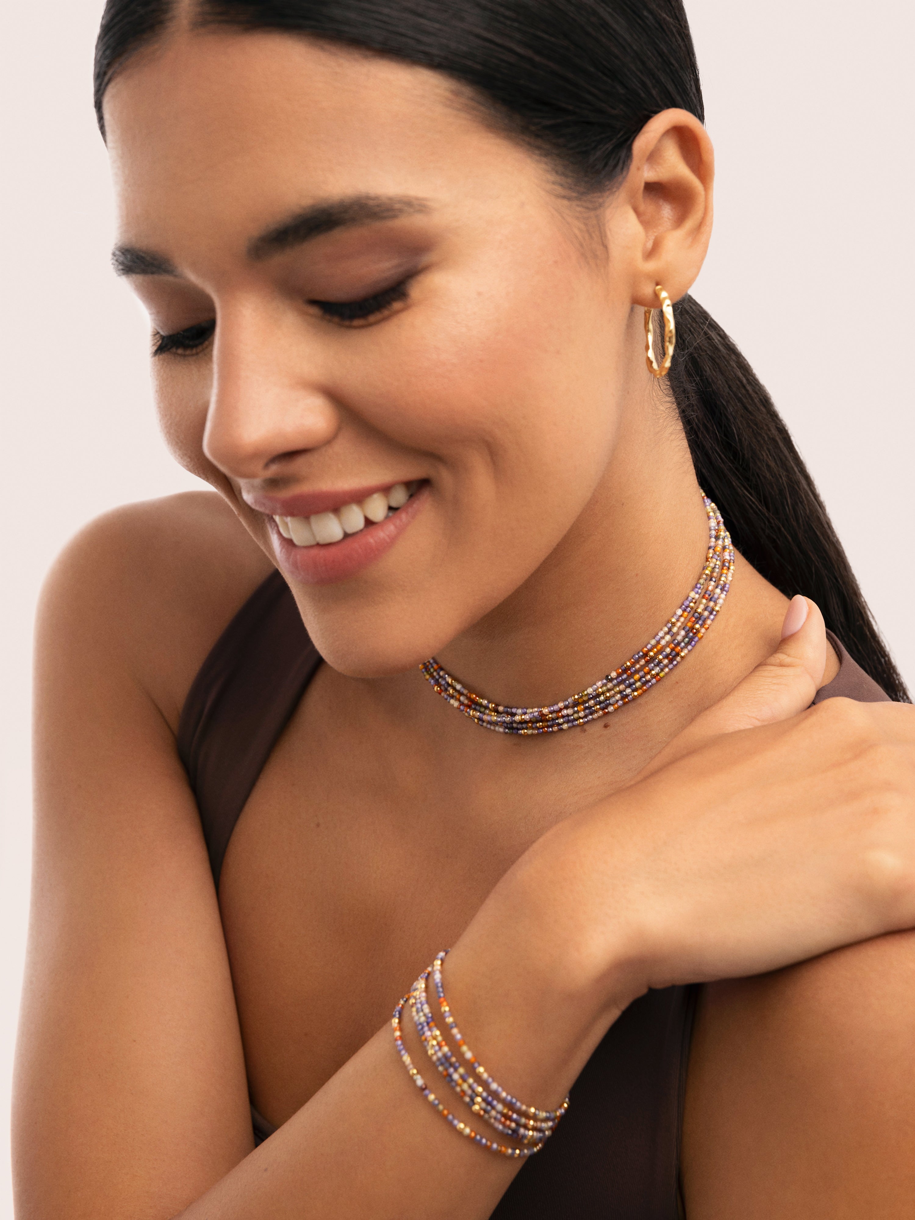 Pulsera Crystals Cleopatra Acero Baño Oro