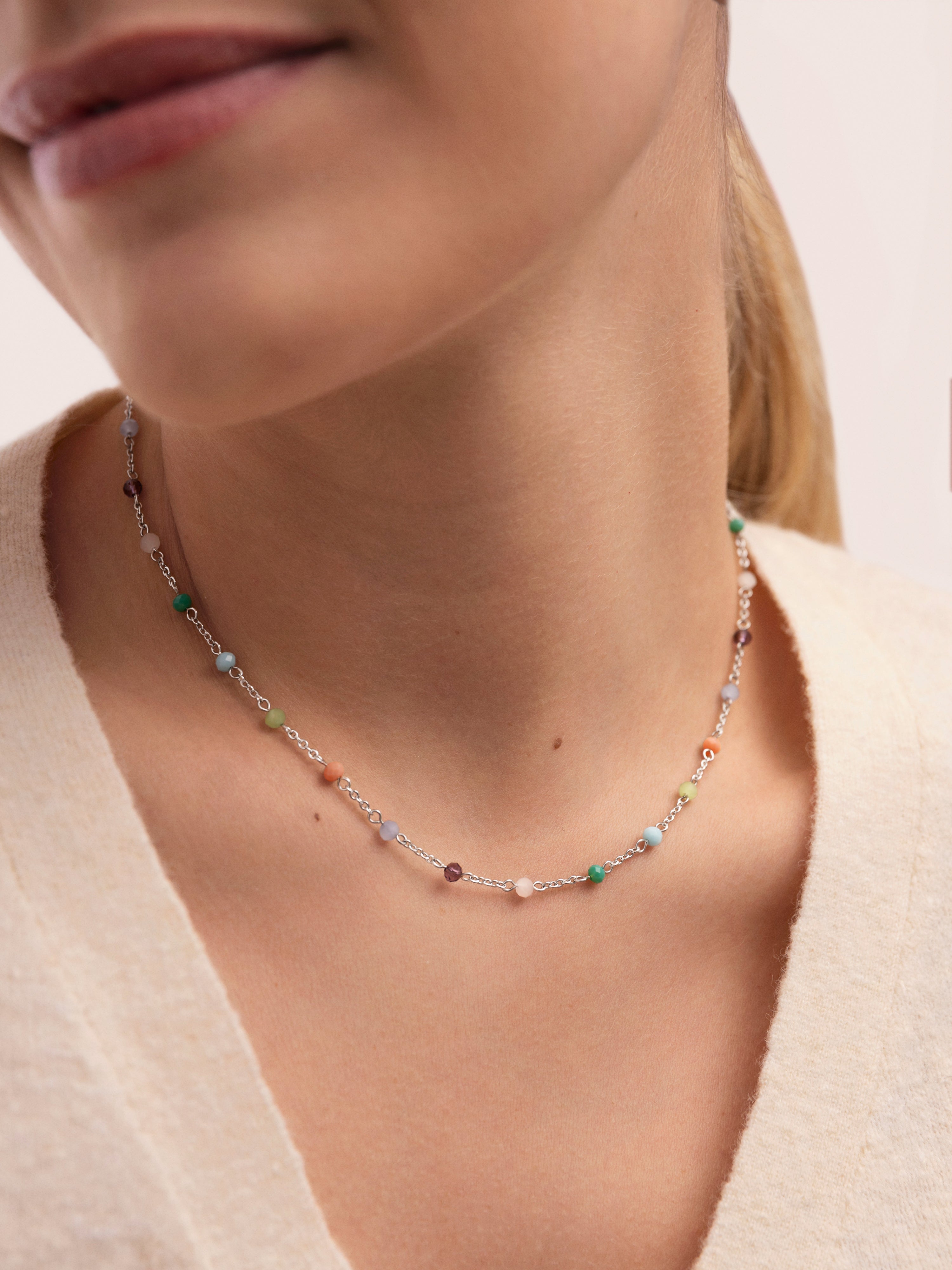 Collar Crystals Colors Acero