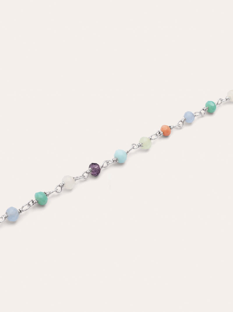 Ketting Crystals Colors Zilver
