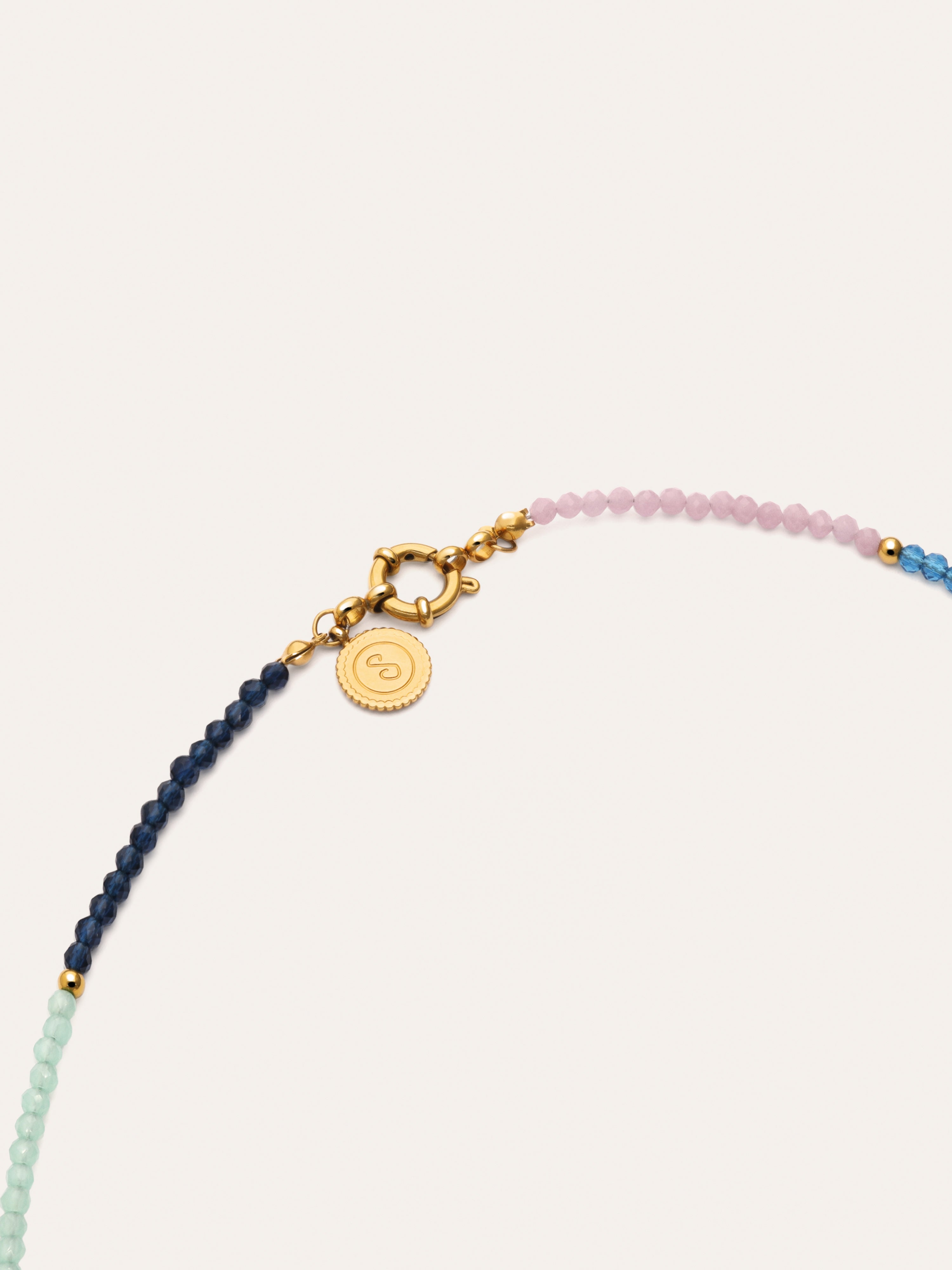 Dye Dots Mist Stainless Steel Gold Necklace