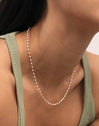 Collar Dots Enamel Blanco Acero Baño Oro