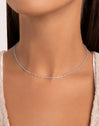 Colar Dots Turquoise Enamel Aço - puesto en modelo