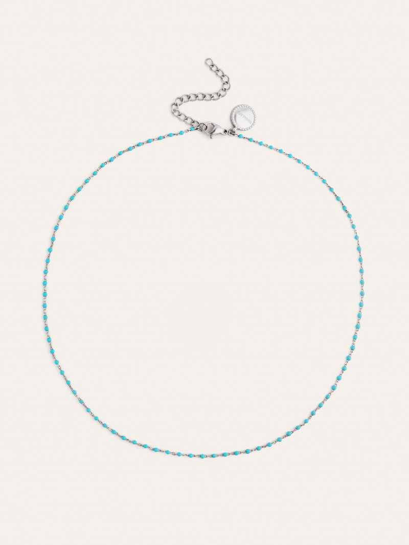 Colar Dots Turquoise Enamel Aço