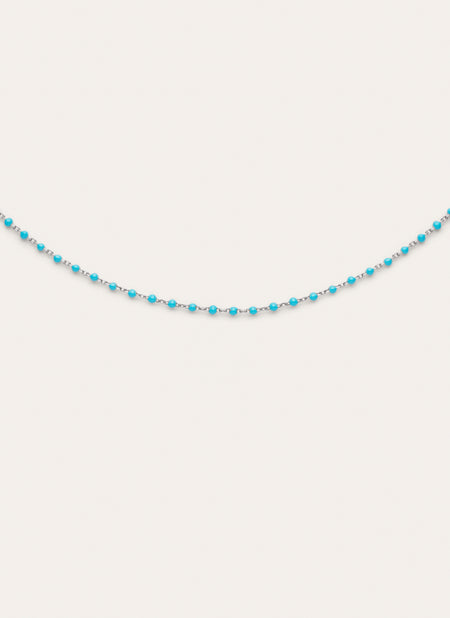 Halskette Dots Turquoise Enamel Stahl