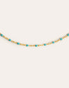 Collar Dots Turquoise Enamel Plata Baño Oro