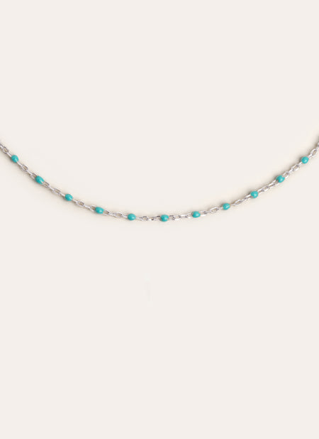 Dots Turquoise Enamel Silver