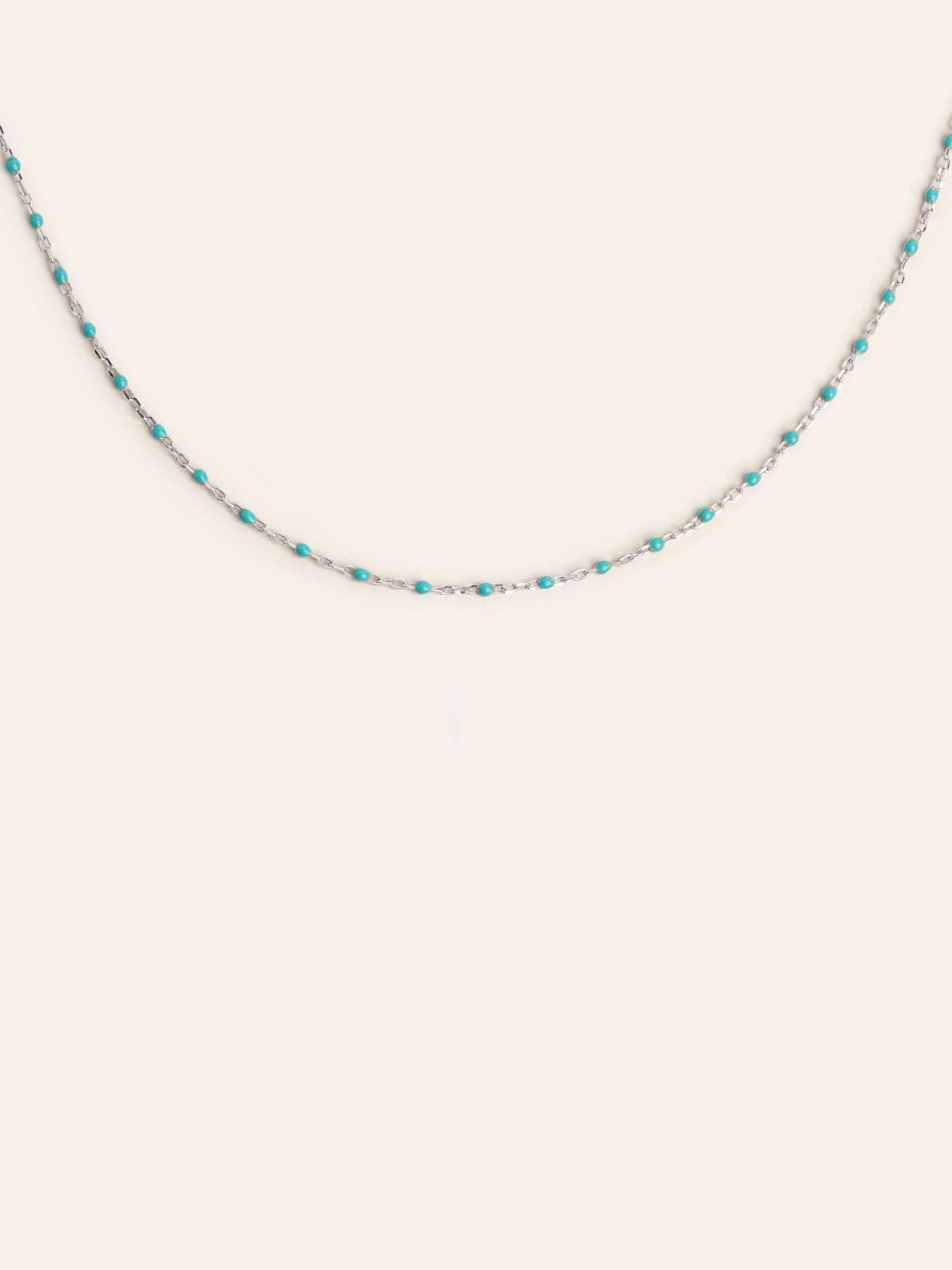 Collar Dots Turquoise Enamel Plata