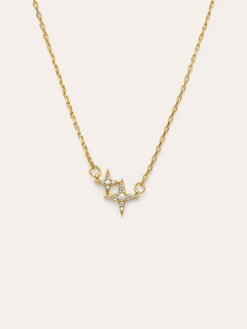 Collar Duo Spark Plata Baño Oro