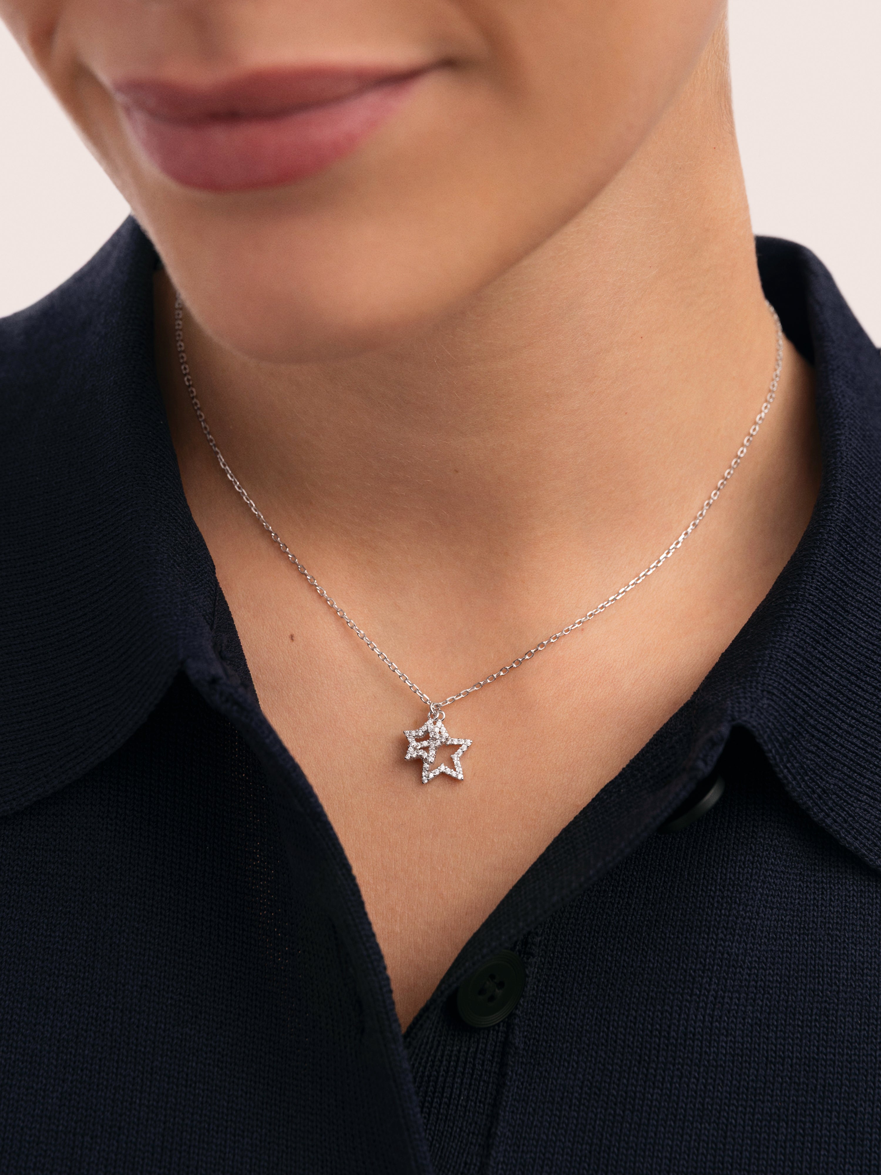 Collar Duo Stars Spark Plata