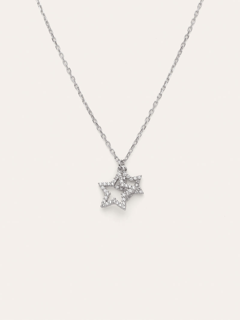 Collar Duo Stars Spark Plata