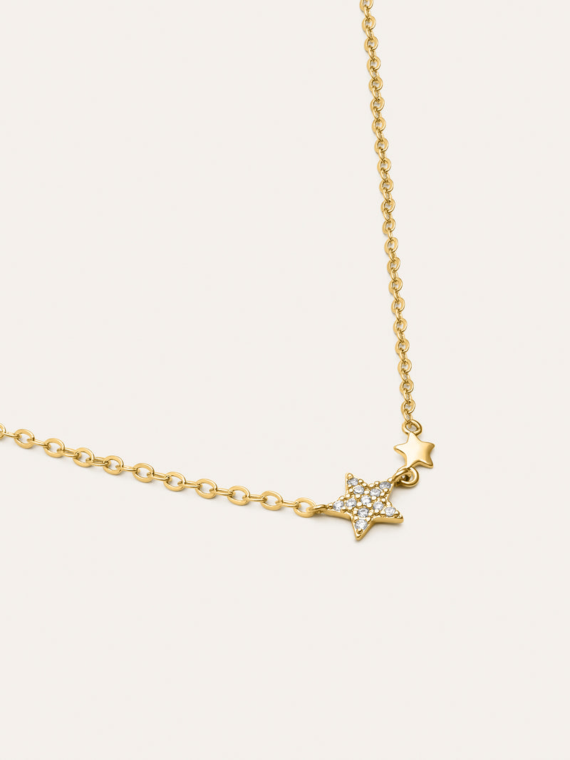 Collier Duo Stars plaqué or