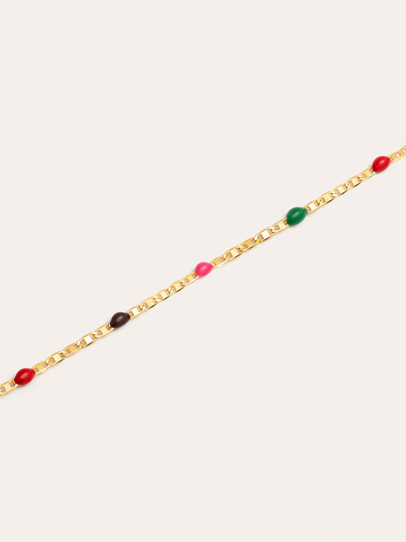 Collar Fine Enamel Miel Baño Oro