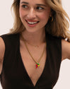 Collar Fine Disco Acero Baño Oro