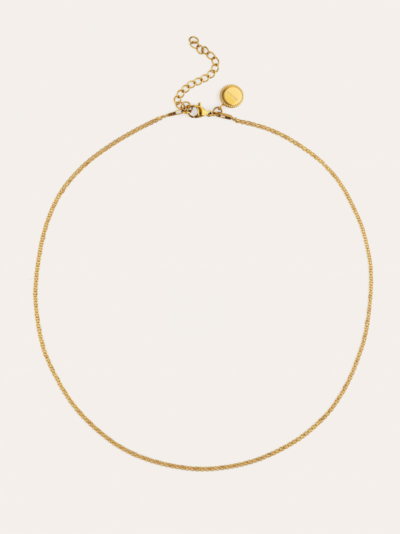 Collar Fine Tape Acero Baño Oro