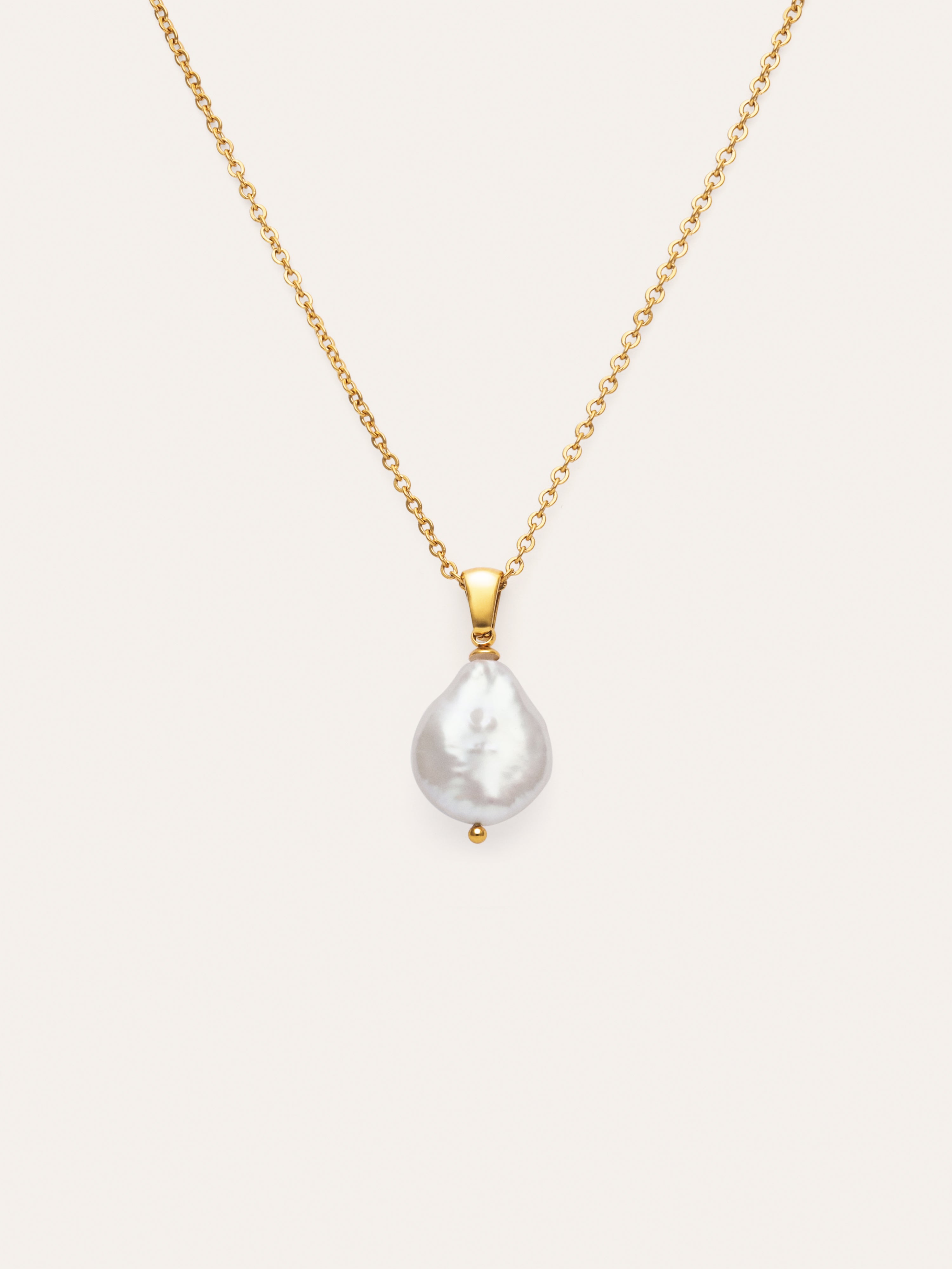 Collar Gala Perla Acero Baño Oro