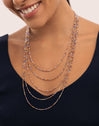Collar Long Crystals Cleopatra Acero Baño Oro