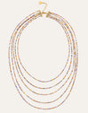 Collar Long Crystals Cleopatra Acero Baño Oro