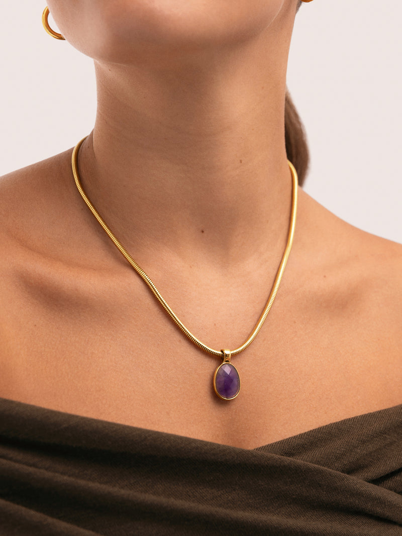 Collar Lena Acero Baño Oro