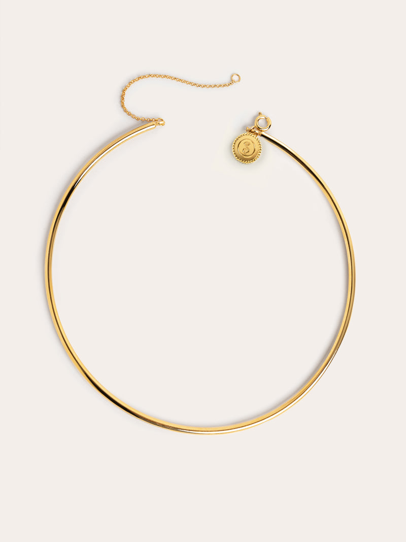 Choker Line Chain Acero Baño Oro