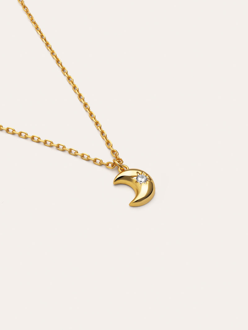Collar Little Moon Spark Plata Baño Oro