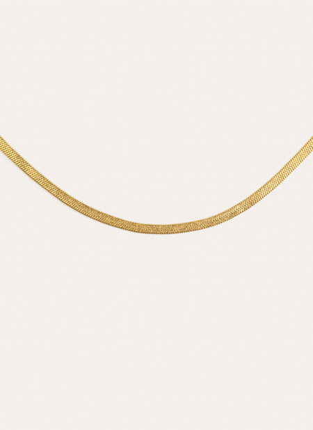 Lisse Sparkling Stainless Steel Gold Necklace
