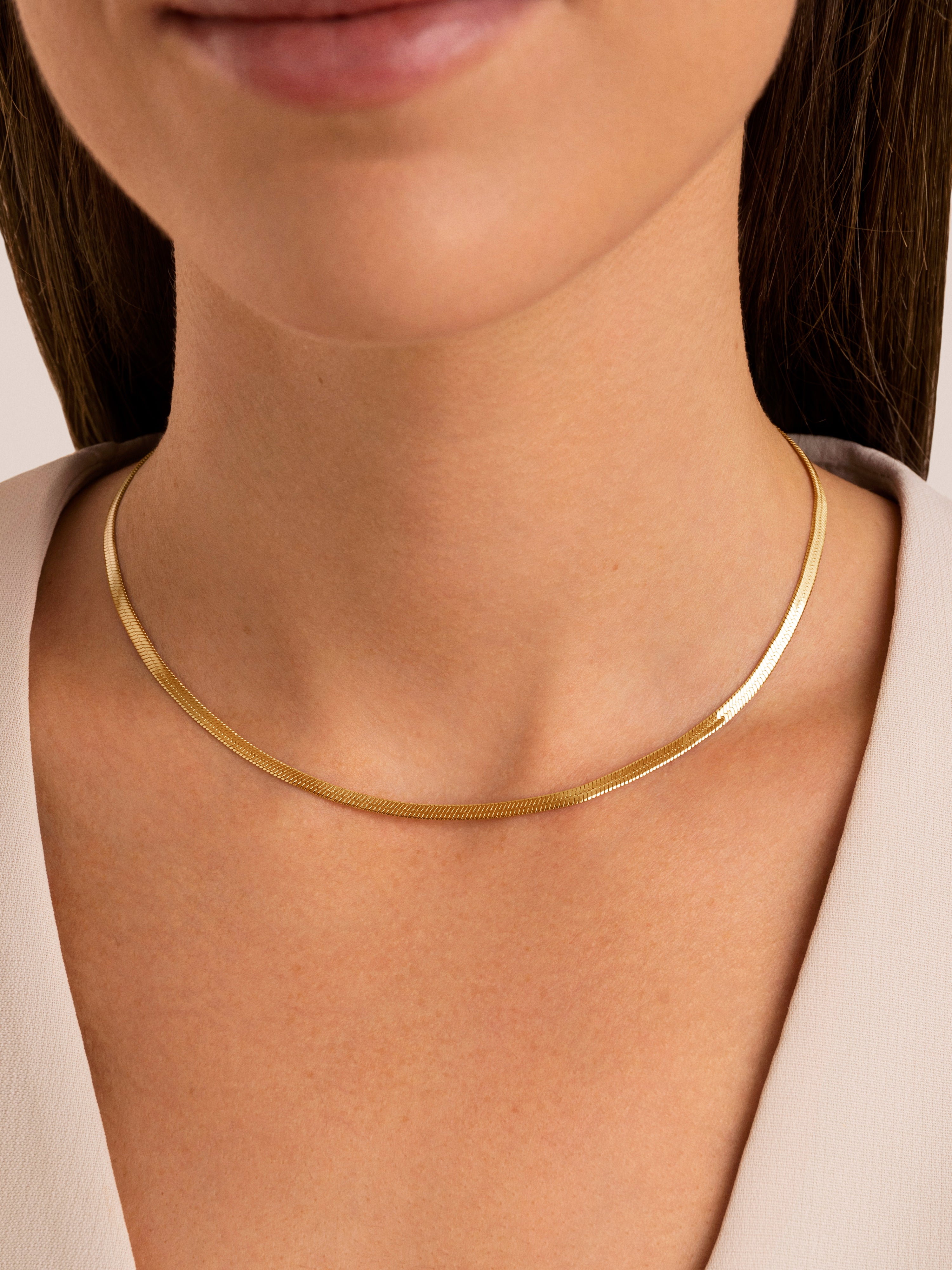 Collar Lisse S Acero Baño Oro