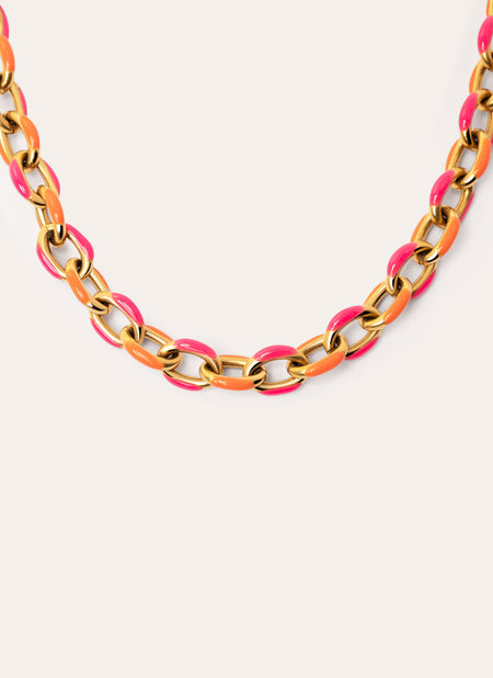 Link Tropical Stainless Steel Gold Necklace