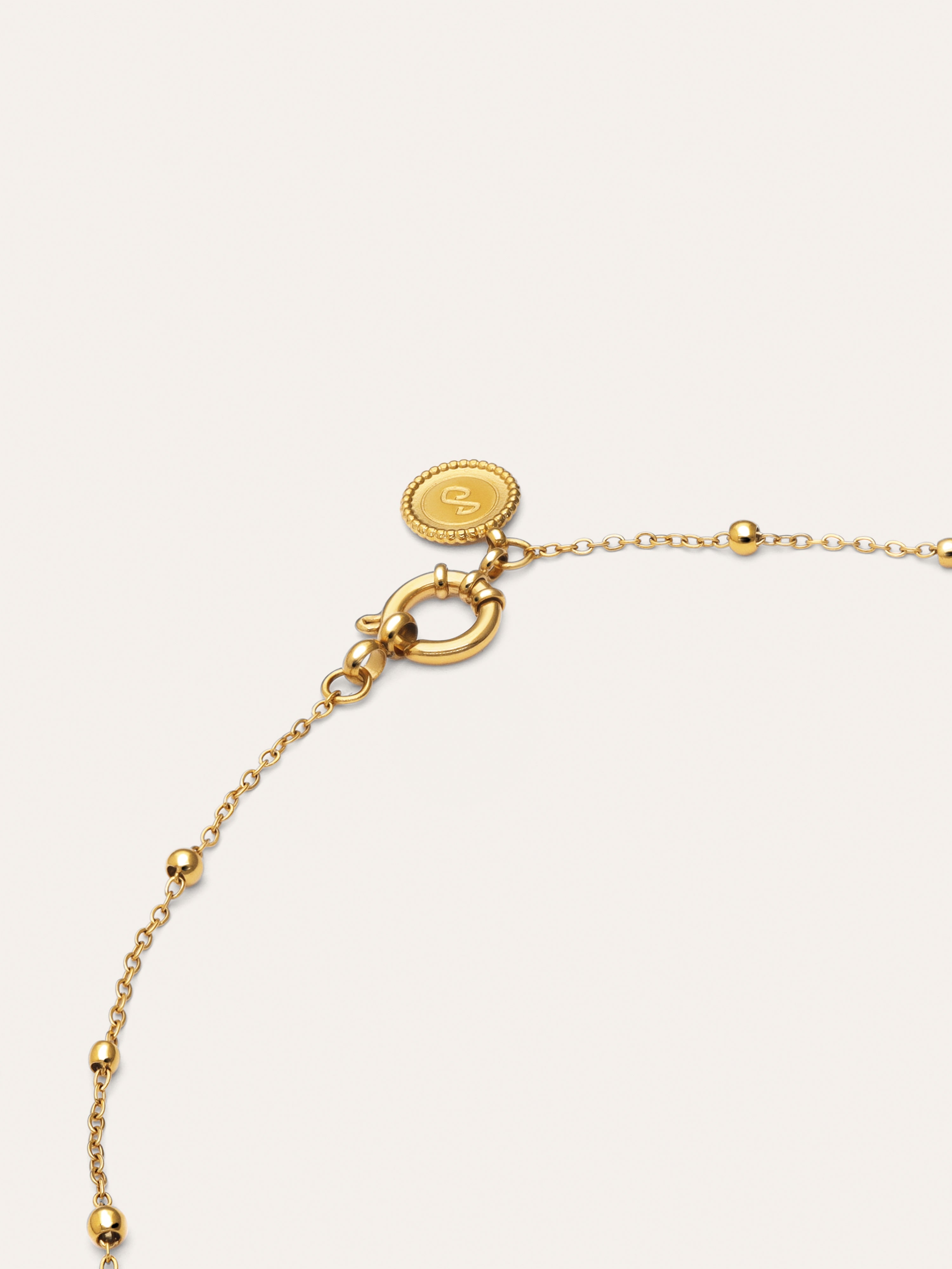 Collar Long Dots Acero Baño Oro