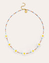 Collar Long Margarita Acero Baño Oro