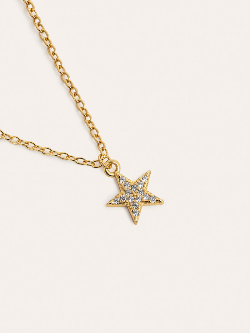 Ketting Lyra Star Zilver Verguld met Goud