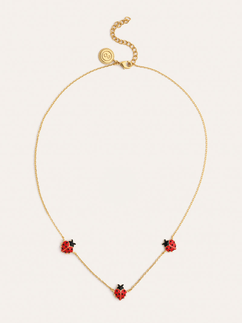 Collar Mariquita Baño Oro