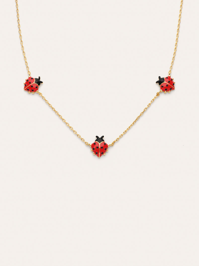 Collar Mariquita Baño Oro