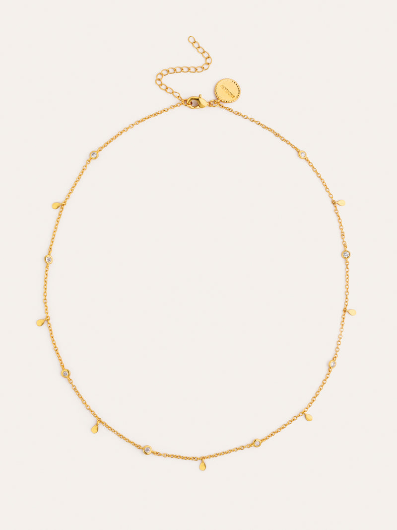 Ketting Mini Spark Drop Verguld met 18kt goud