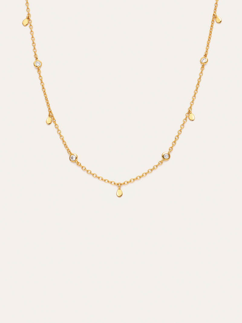 Ketting Mini Spark Drop Verguld met 18kt goud