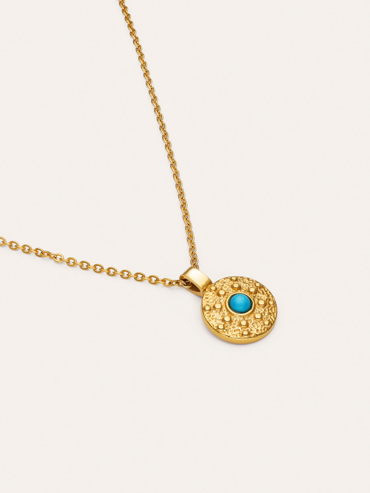 Imagen detalle de Medallion Aqua Steel Gold-Plated Necklace
