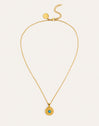 Medallion Aqua Steel Gold-Plated Necklace - vista 4