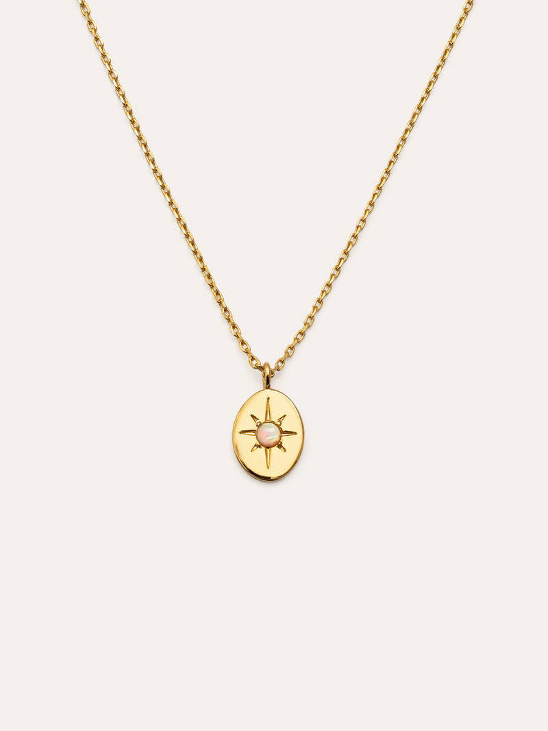 Collar Medallion Polaris Baño Oro