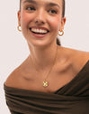 Collier Medallion Five Stones Mística Acier Plaqué Or - vista 4