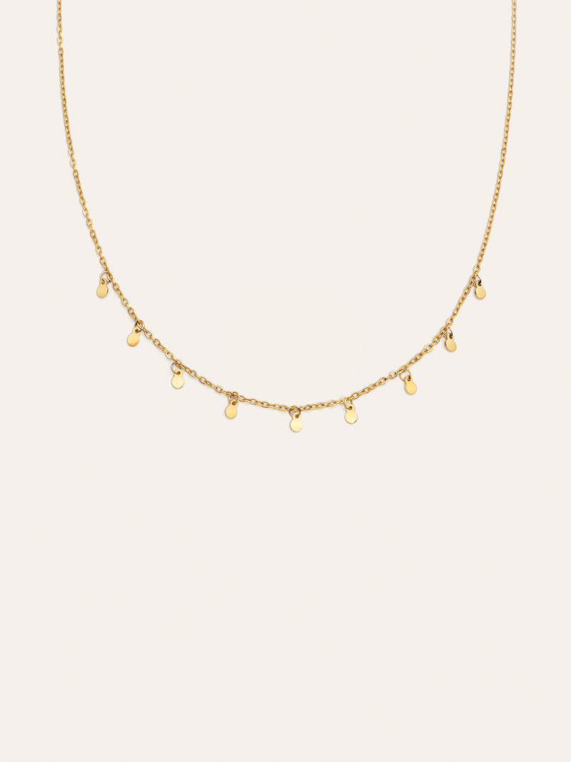 Collar Mini Moons 3mm Acero Baño Oro