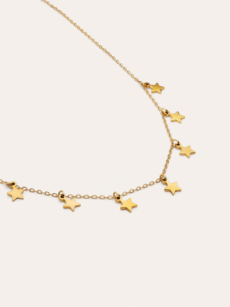 Mini Stars Necklace Gold-Plated Steel