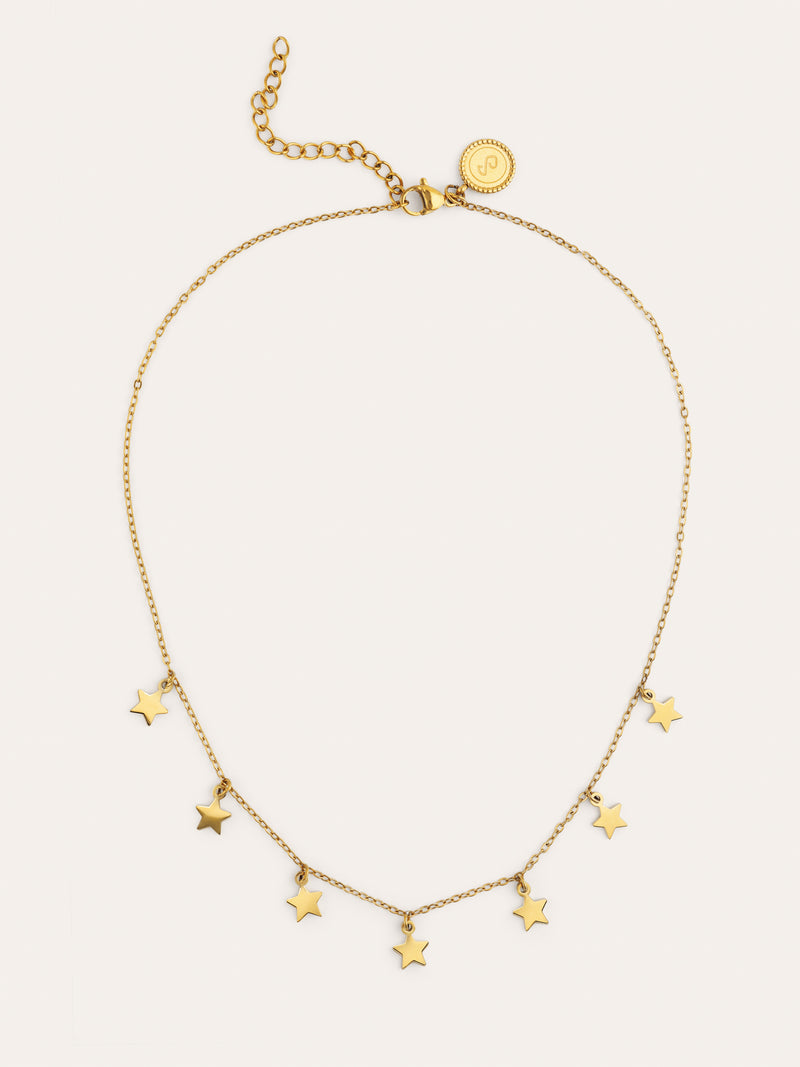 Mini Stars Necklace Gold-Plated Steel