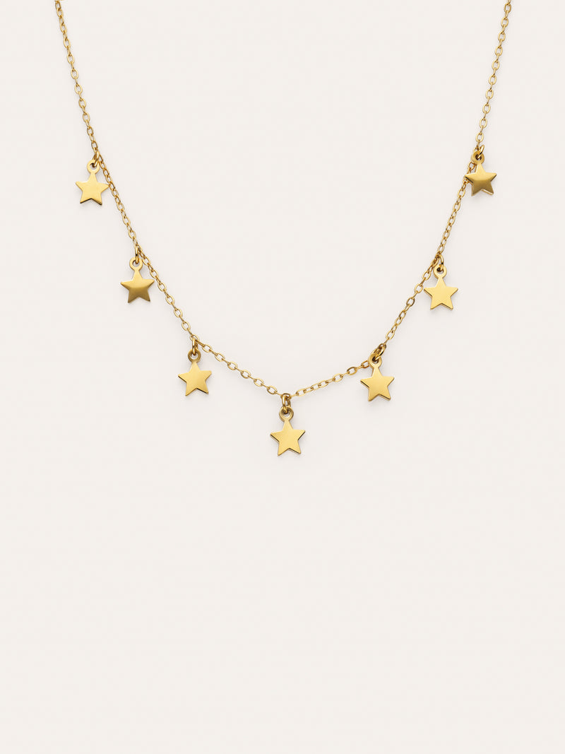 Mini Stars Necklace Gold-Plated Steel